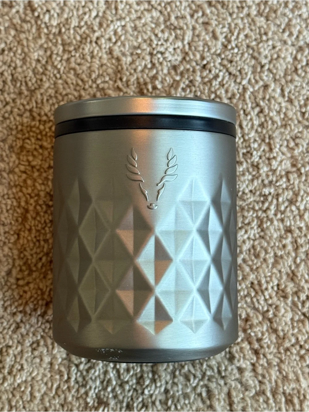 Viski Paragon Double Walled Rocks Tumbler with Lid Platinum- NEW WITHOUT TAGS